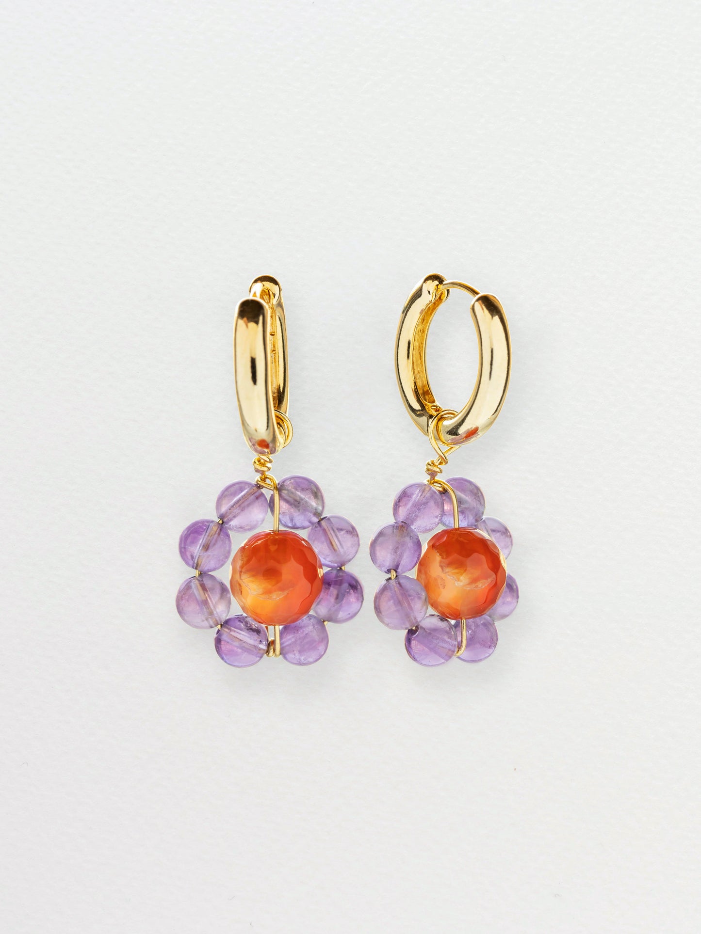 Purple flower earring